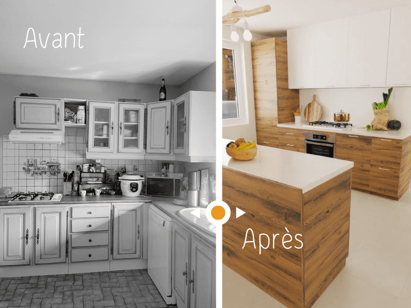 Rénovation d'une maison familiale à Maison Rouge, près de Provins (77) : cuisine ouverte avec îlot, verrière, salle de bains agrandie et second WC. Conception complète jusqu'à l'avant-projet détaillé.