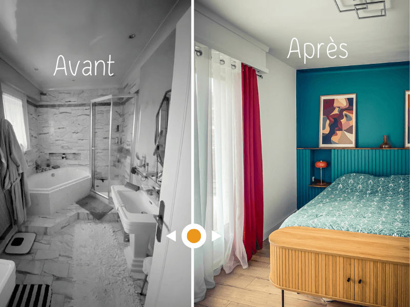 Architecture d'intérieur Rénovation suite parentale Roubaix : aménagement étage "La maison de brique blanches" à Provins par Pauline Bruniaux Bel-Étage