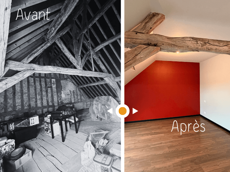 Architecture d'intérieur Aménagement de Combles près de Provins (Villenauxe-la-Grande) : Chambre Parentale d'Inspiration Japonaise « Level-Up » à Provins par Pauline Bruniaux Bel-Étage