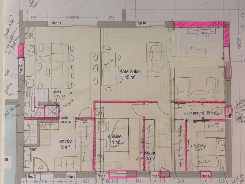 Architecture d'intérieur Optimiser les plans d'une maison neuve à Poigny (77) : le projet « D'équerre » à Provins par Pauline Bruniaux Bel-Étage
