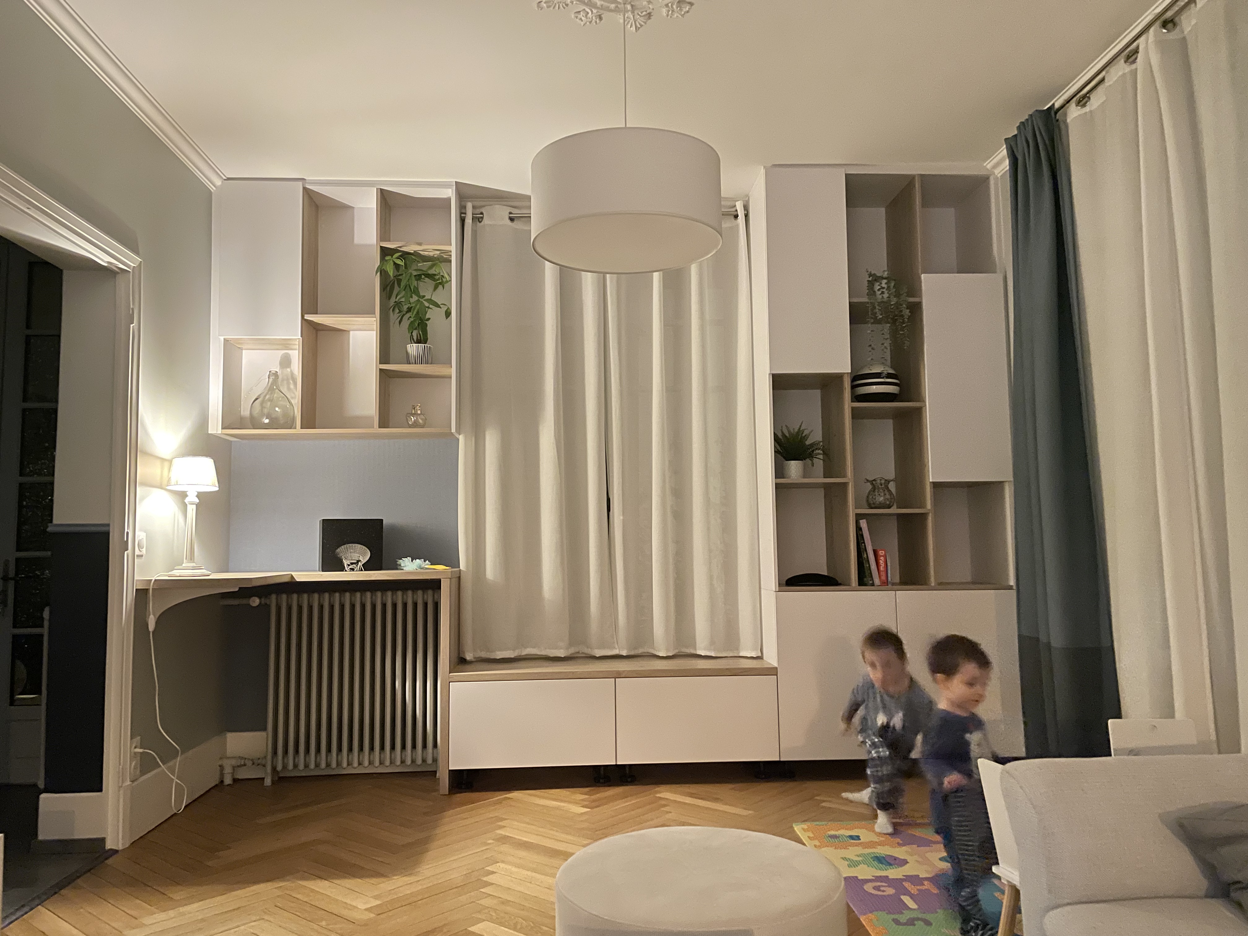 Aménagement d'un salon moderne à Provins - projet réalisé soir