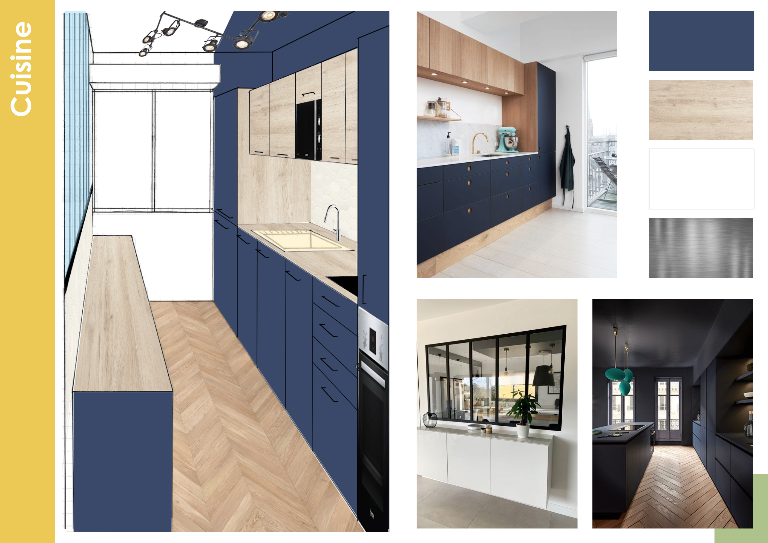 Rénovation de Cuisine Moderne à Morsang-sur-Orge (91) - planche ambiance 3D