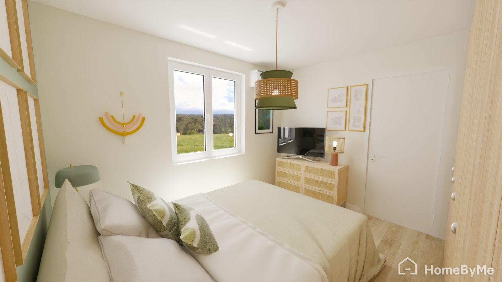 Rénovation d'une maison familiale à Maison Rouge près de Provins - rendu 3D de la chambre parentale repensée