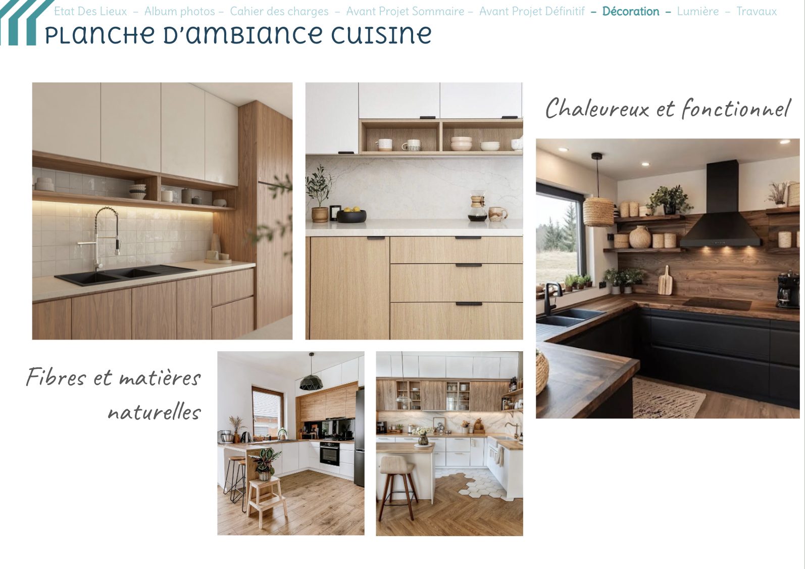 Rénovation d'une maison familiale à Maison Rouge près de Provins - planche d'ambiance de la cuisine