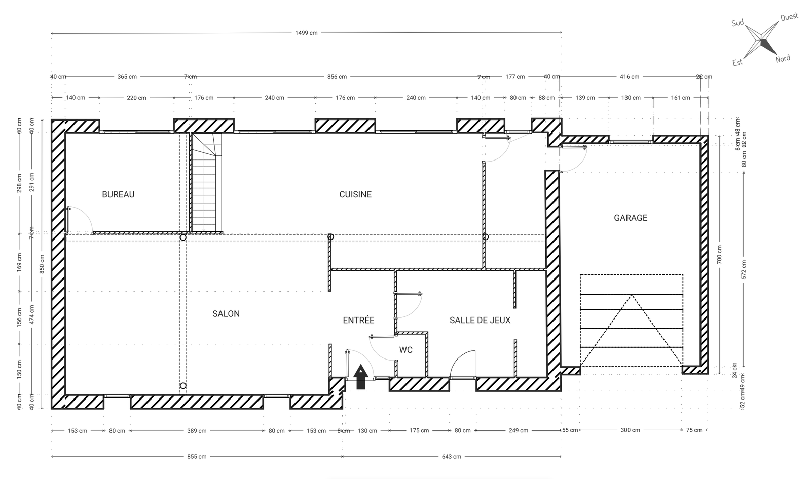Construction d'une maison neuve à Galluis dans les Yvelines - plan du constructeur servant de base au projet d'aménagement