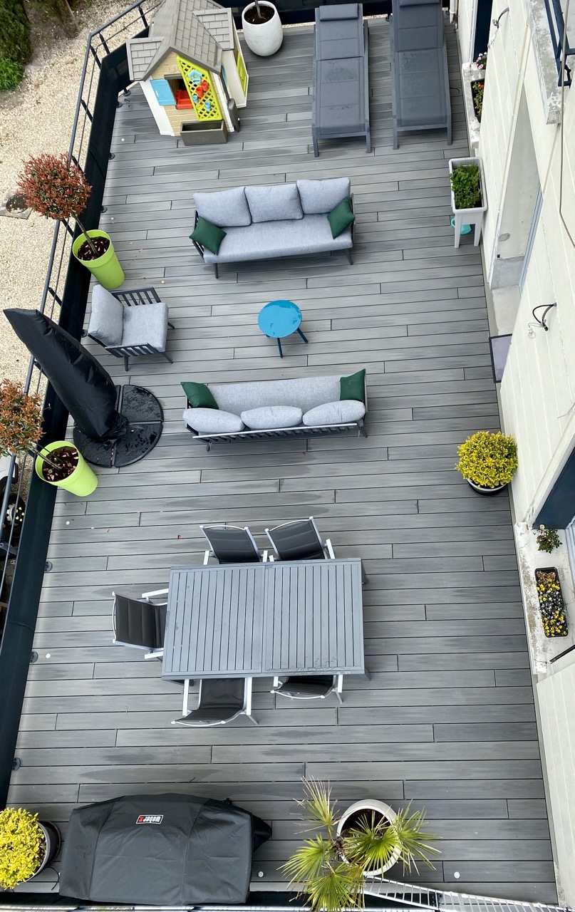 Aménagement d'une Terrasse de 50m² à Provins - photo aérienne