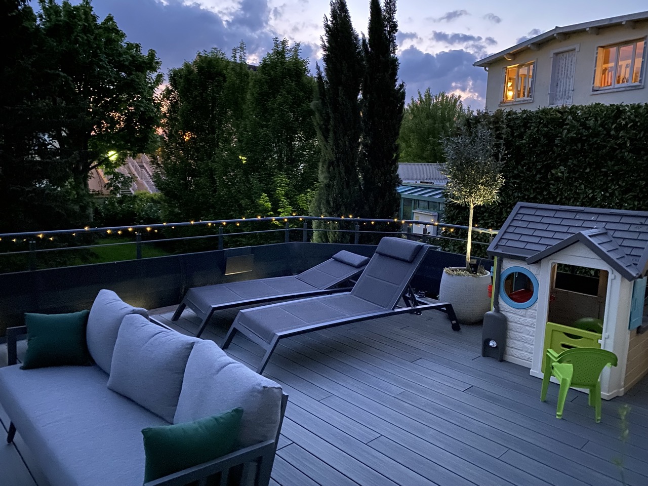 Aménagement d'une Terrasse de 50m² à Provins - photo soirée